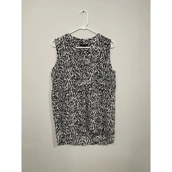 Banana Republic 100% Silk Zebra Print Sleeveless Blouse Top - Picture 1 of 8